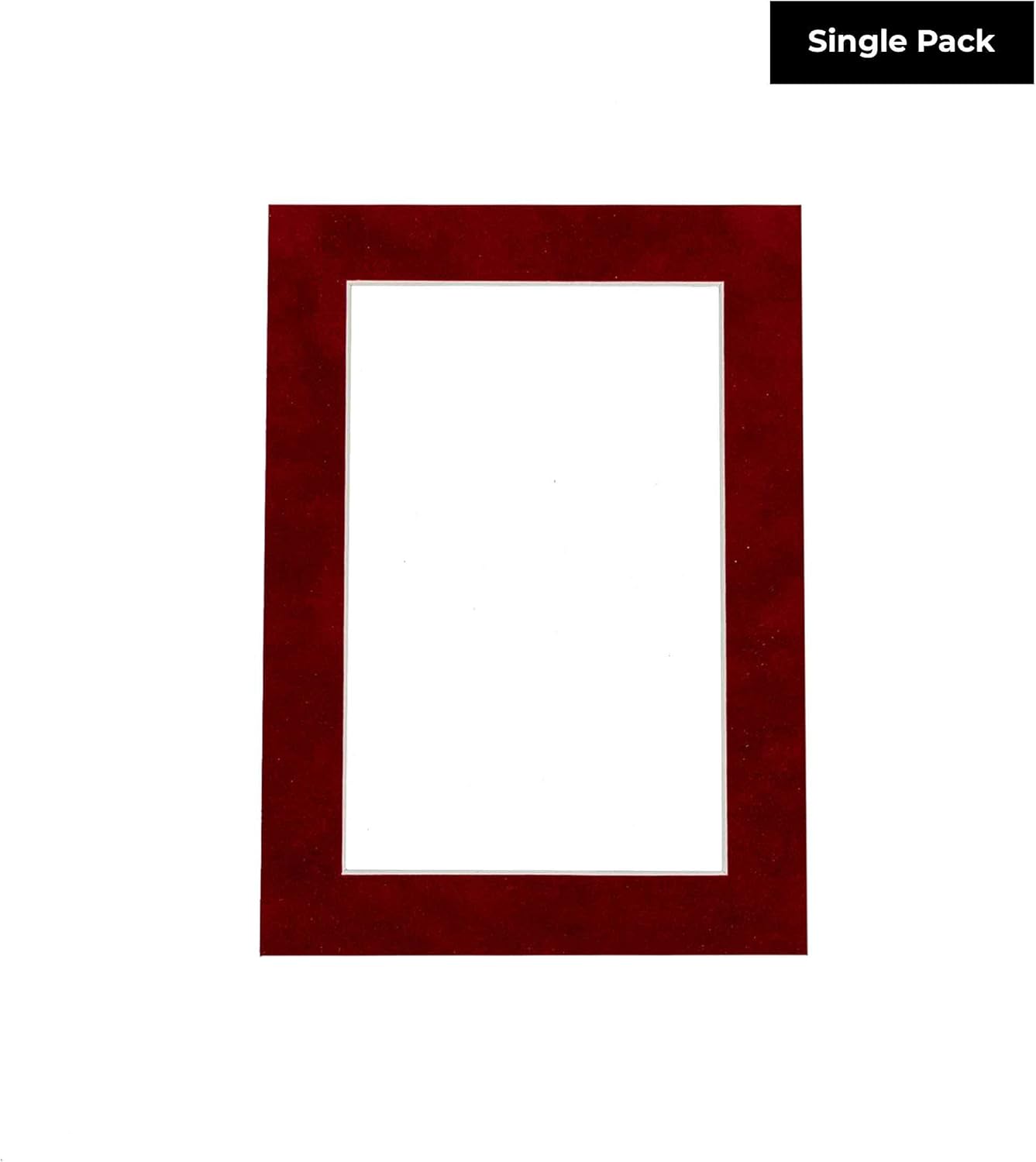 8x10 Mat Bevel Cut for 5.5x8.5 Photos - Acid Free Bright Red Suede Precut Matboard With Backing Board and Crystal Clear, Self Seal Photo Mat Bag - For Pictures, Photos, Framing - 4-ply Thickness