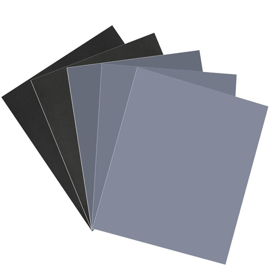 Fine Sandpaper Assortment, 9 x 11 Inch Wet Dry Sand Paper, 1000/2000/3000/5000/10000 Grit Hand Sanding Sheets for Wood Metal Automotive Sanding and Polishing - 5 Sheets