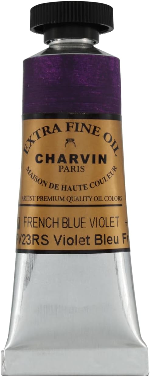 Charvin Extra Fine Oil Paint, French Blue Violet 20 ml - Triple-Milled, Rich Texture, Poppy Oil-Based, Light-Fast, Handmade, Archival Quality