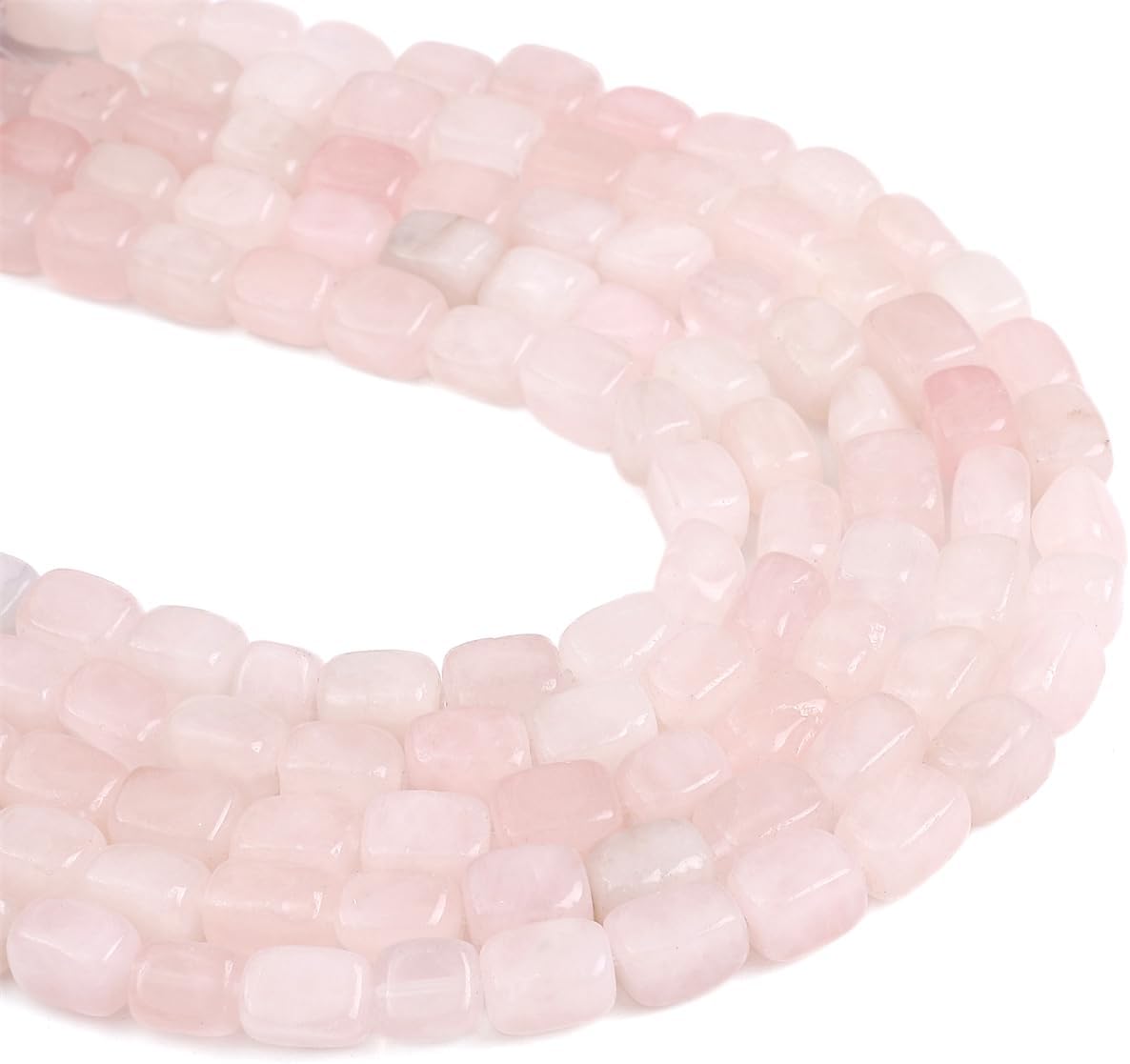 Natural Rose Quartz Cuboid Stone Loose Semi Gemstone Beads for Jewelry Making 8mmx12mm 38cm/Strand
