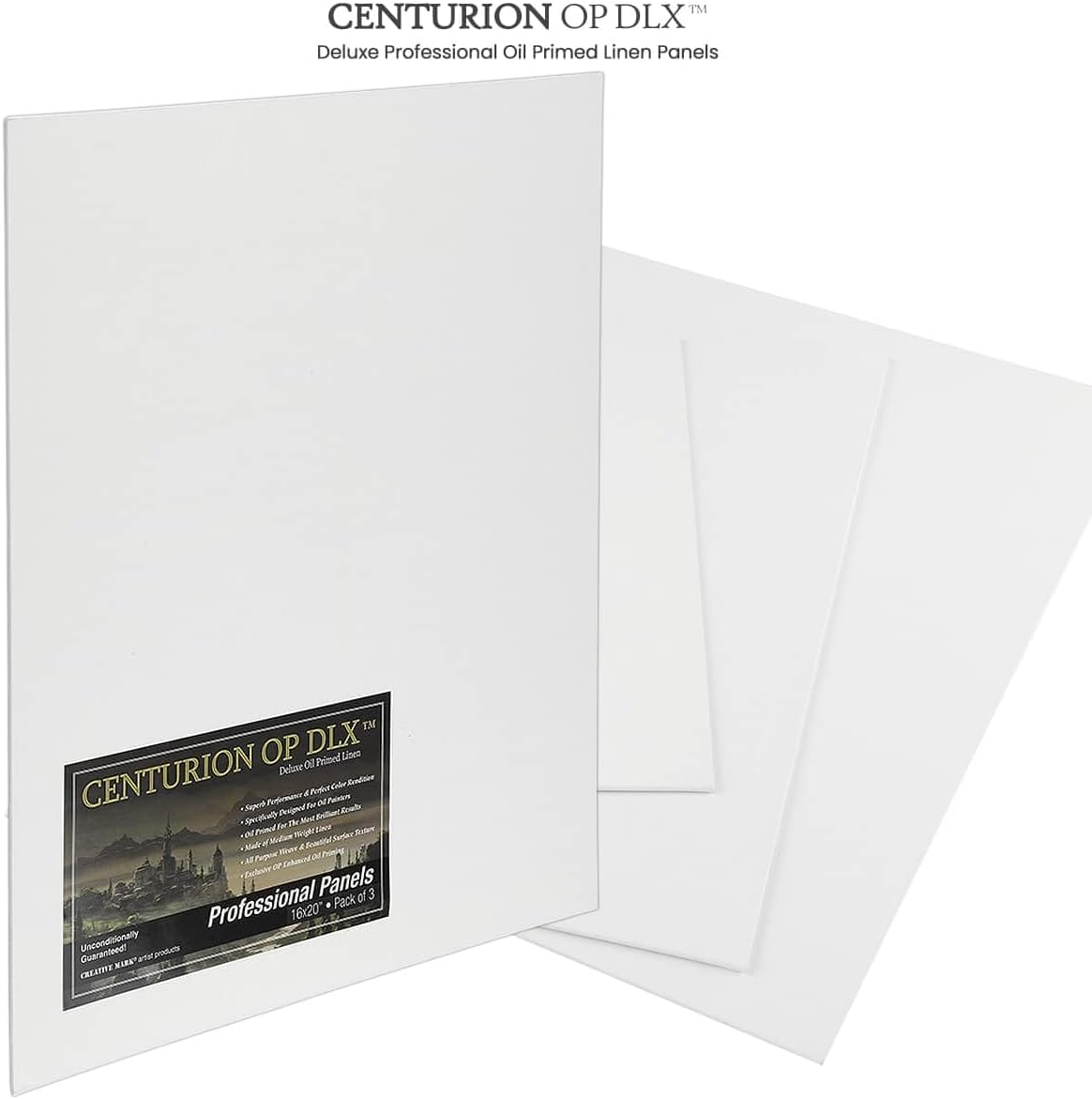 Centurion Deluxe Professional Oil Primed Linen Canvas Panels - 8x16-3 Pack of Linen Canvases for Painting, Artwork and More