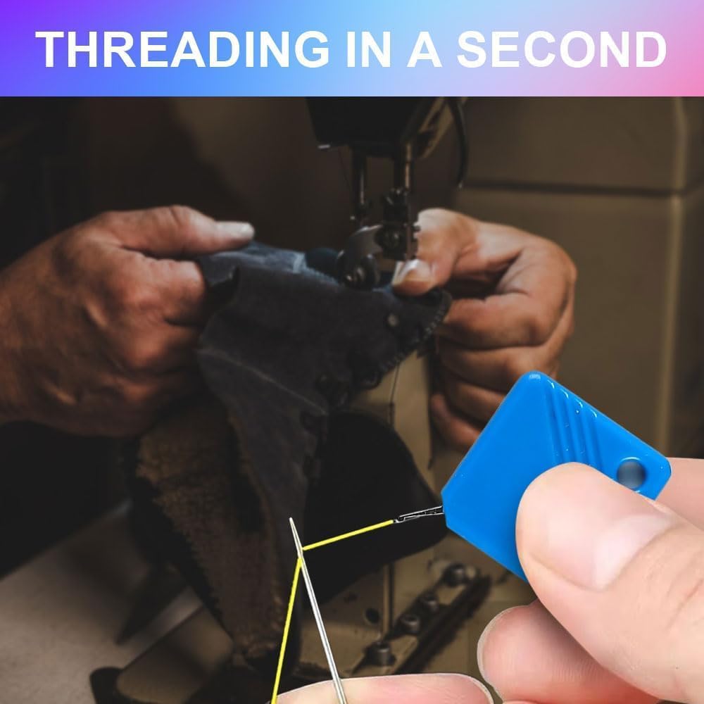 Automatic Needle Threaders for Hand Sewing, 2025 Upgrade Embroidery Floss, Sewing Machine Needle Threader, Sewing Supplies Tool, Fits All Needle Sizes (20, Blue)