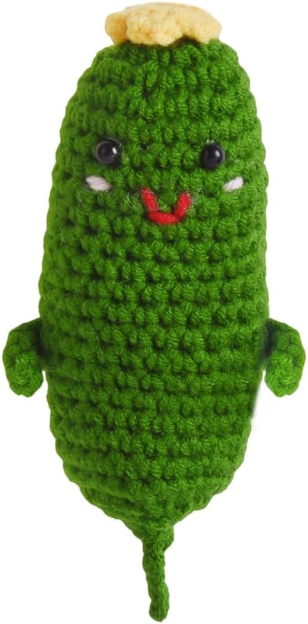 Cucumber Pin Cushion, Handmade Knitted Pincushions, Cute Pin Cushions Needle Holders for Sewing Quilting Accessory, DIY Crafts or Patchwork Decor.02