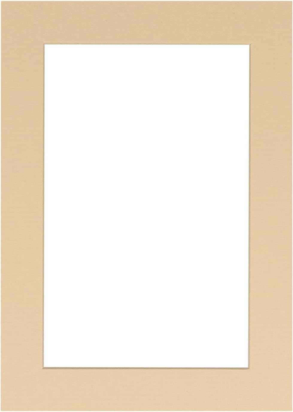 Pack of TEN 8x10 Mats Bevel Cut for 6x8 Photos - Acid Free Beige Precut Matboards For Pictures, Photos, Framing - 4-ply Thickness