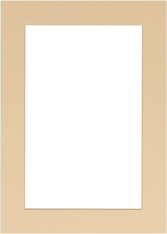 8x10 Mat Bevel Cut for 5.5x8.5 Photos - Acid Free Beige Precut Matboard - For Pictures, Photos, Framing - 4-ply Thickness