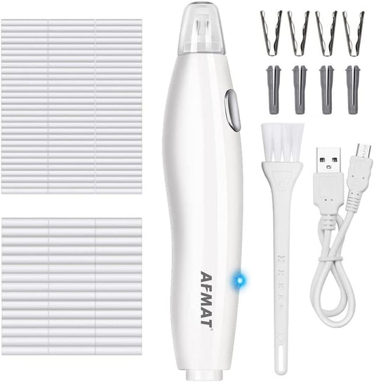 AFMAT EE03 Electric Eraser for Artists, 140 Eraser Refills, Rechargeable Electric Erasers for Drawing, Artist Erasers for Drafting, Painting, Sketching, Architectural Plans, Detailer Tool-White