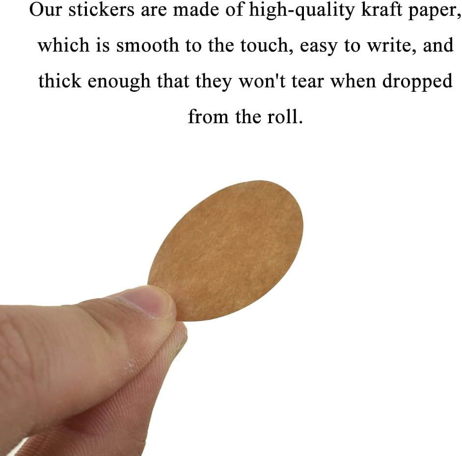 HAHIYO 1.5-Inch 500Pcs Natural Brown Kraft Round Label - Blank Adhesive Sticker to Write On for Jar, Canning, Price Tag, Store Organizing
