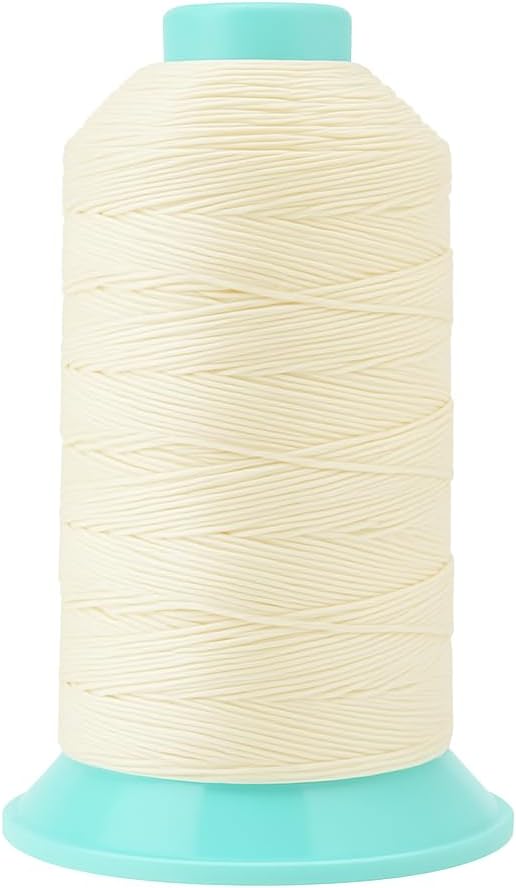 Mandala Crafts Size 277 840D T270 Bonded Nylon Thread Ivory Heavy Duty Sewing Threads - 800 YDs Tex 270 Thread for Leather, Jeans, Weaving, Outdoor Marine Upholstery Threads