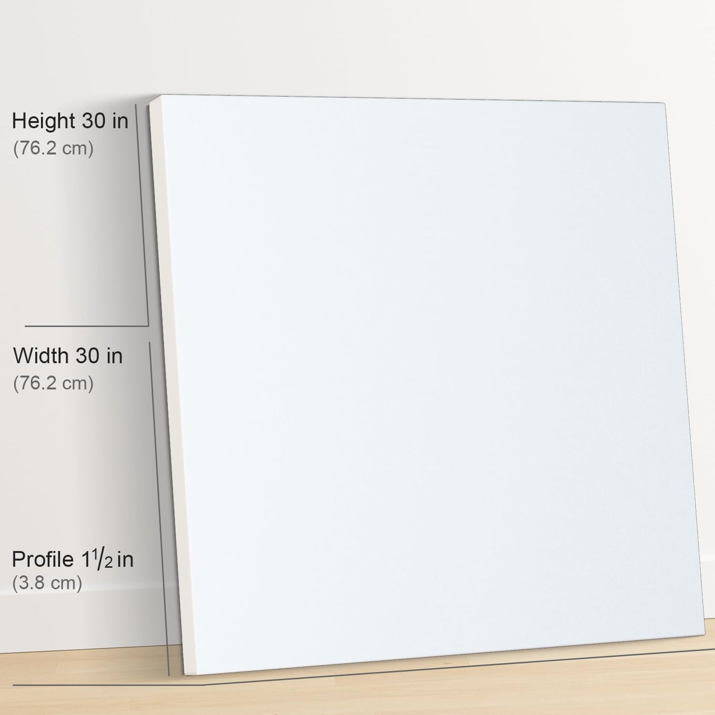 PHOENIX 30x30 Inch 2 Pack Gallery Canvas - 1.5 in Thick Large Square Canvases for Painting - Deep Edge 100% Cotton 11 Oz. Gesso Primed White Blank Professional Canvas Oil & Acrylic Paints