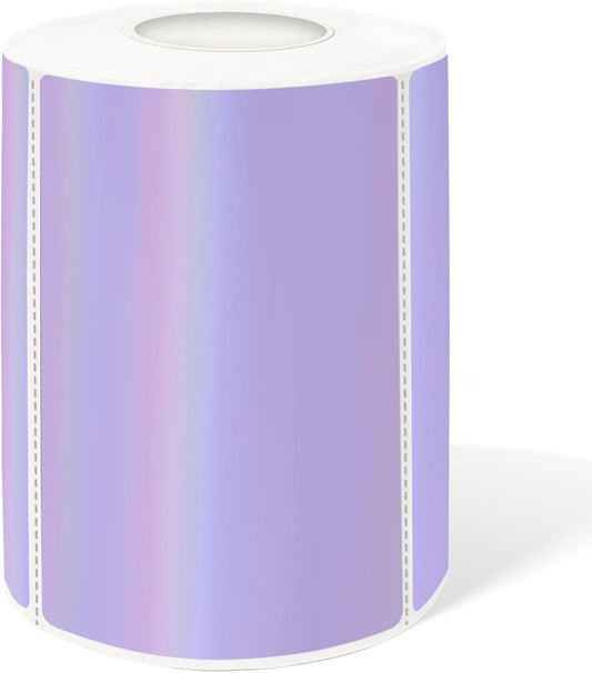 2" x 3" Holographic Thermal Label Stickers Purple,Printable Rainbow Glitter Thermal Printer Sticker Labels for Gift Wrapping, Self-Adhesive Name Price Tag DIY Custom Logo Design (280 pcs)