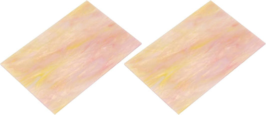 MECCANIXITY 2 Pcs Stained Glass Sheet Mosaic Tile 7.9 Inch x 5.9 Inch Pink Stained Glass Sheets for Crafts DIY Art Project