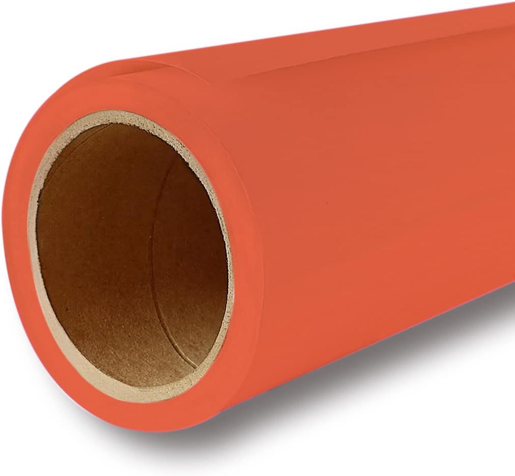 Yizhily Seamless Photography Photo Backdrop Background Paper Roll for Photoshoot 53 inches Wide x 16 feet Long, Bright Orange