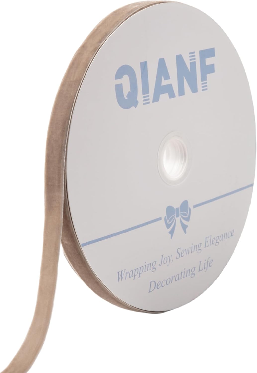 Vintage Camel Velvet Ribbon Christmas Ribbon for Gift Wrapping Crafts Christmas Tree Ornaments Garland Decorations, 5/8 Inch X 25Yd