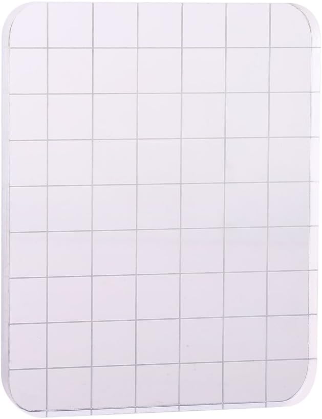 CCINEE Clear Stamp Block Transparent Acrylic Block with Grid and Grip for Stamping Scrapbooking Craft Making