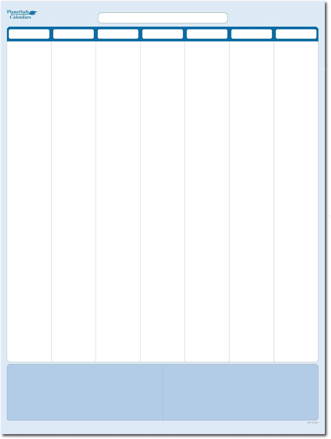 Sky Blue 7-Column Task, Goals & Objective Wall Vertical Organizer 24" x 19". Complete with Marker