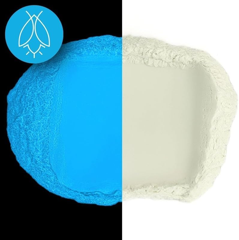 Glow in The Dark Pigment Powder - Neutral and Fluorescent Color for Art Painting, Fine Art, Nail Art Paint, and DIY Crafts - Long Lasting, 10+ Color Options - Neutral Sky Blue - (120 Grams/4 Ounces)