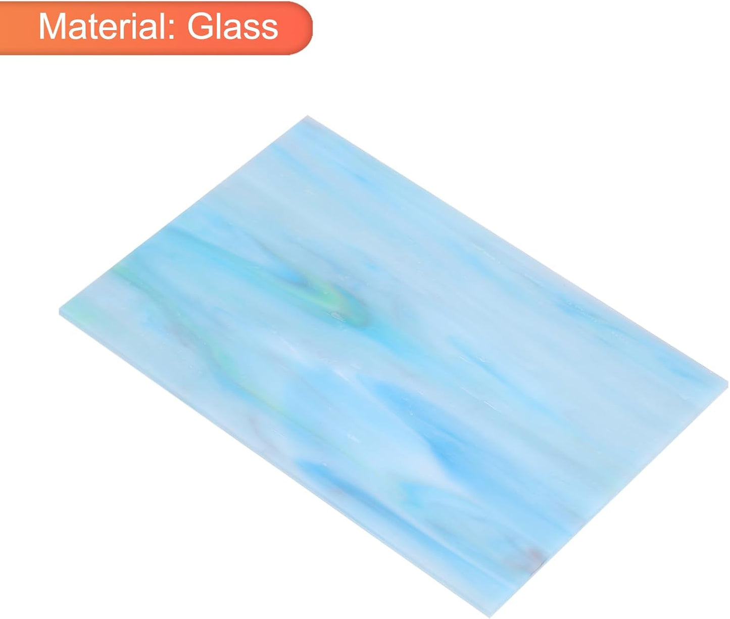 MECCANIXITY 2 Pcs Stained Glass Sheet Mosaic Tile 7.9 Inch x 5.9 Inch Teal Stained Glass Sheets for Crafts DIY Art Project