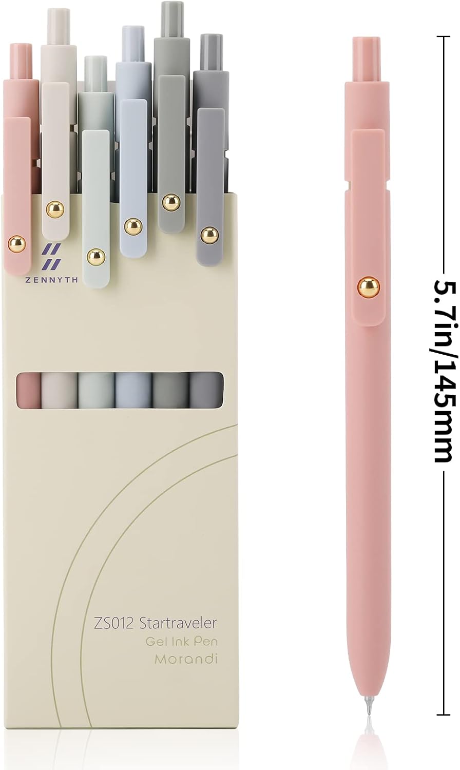 Ddaowanx Gel Pens,0.5mm Quick Dry Black Ink Pens Fine Point Smooth Writing Pens, Cute Office School Supplies Gifts for Women (24 Pcs Morandi-Black Ink)