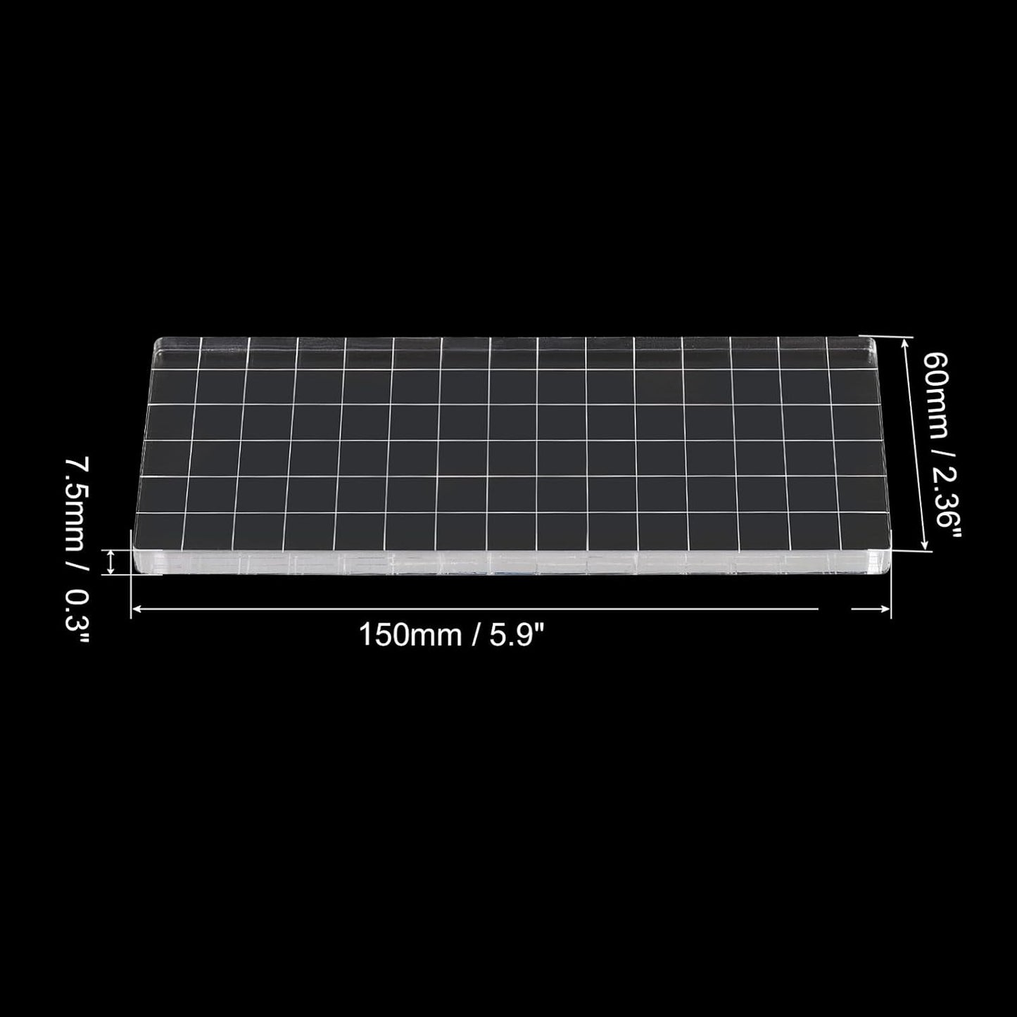 PATIKIL 6" x 3" Acrylic Stamp Block, 2 Pack Clear Stamping Block with Grid Lines Decorative Mounting Blocks Square for Scrapbooking DIY Crafts Card Making