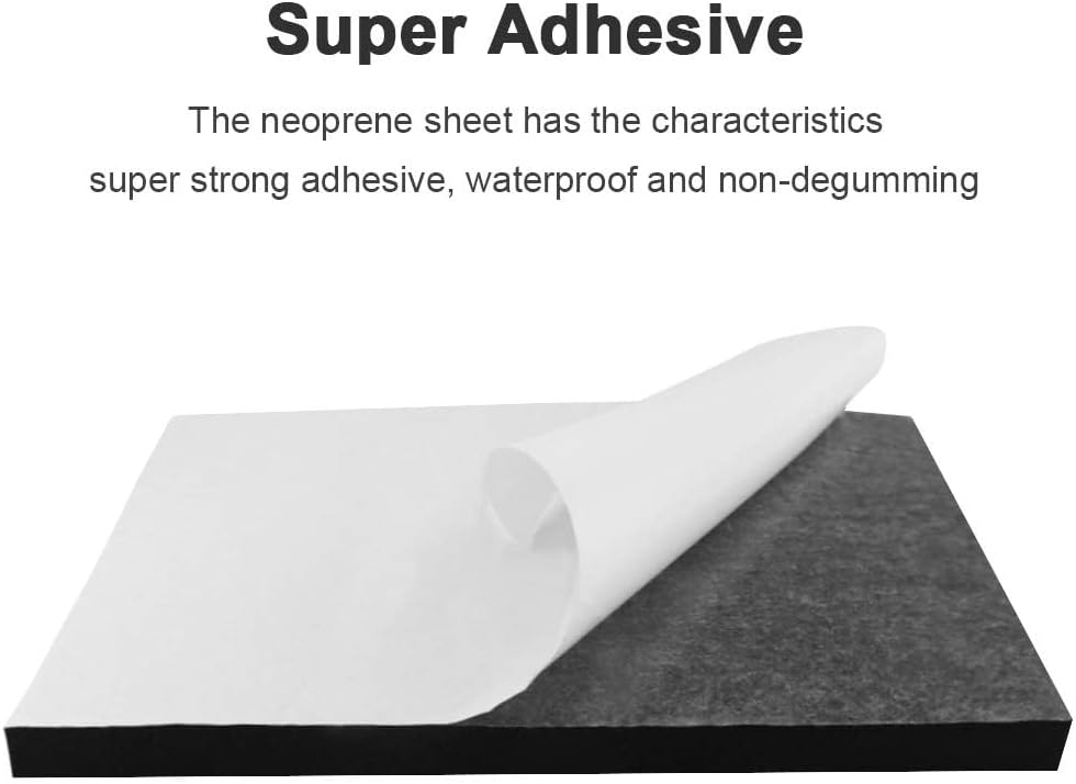 Foam Sheets with Adhesive Backing Foam Padding Neoprene Rubber Mat Closed Cell Sheet Anti-Slip Insulation Rubber Anti Vibration Square Pad (12" x 8" x 4/5", 4 Pcs)