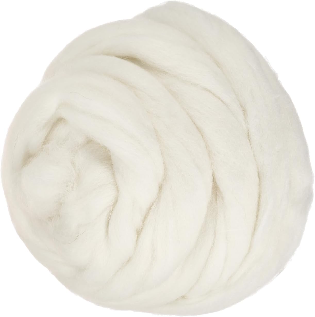 PATIKIL Wool Roving Yarn, 150G/5.3OZ Soft Felting Wool Pure Chunky Roving Yarn Bulk for Needle Felting Knitting Blanket Spinning Weaving DIY Craft, Cream White
