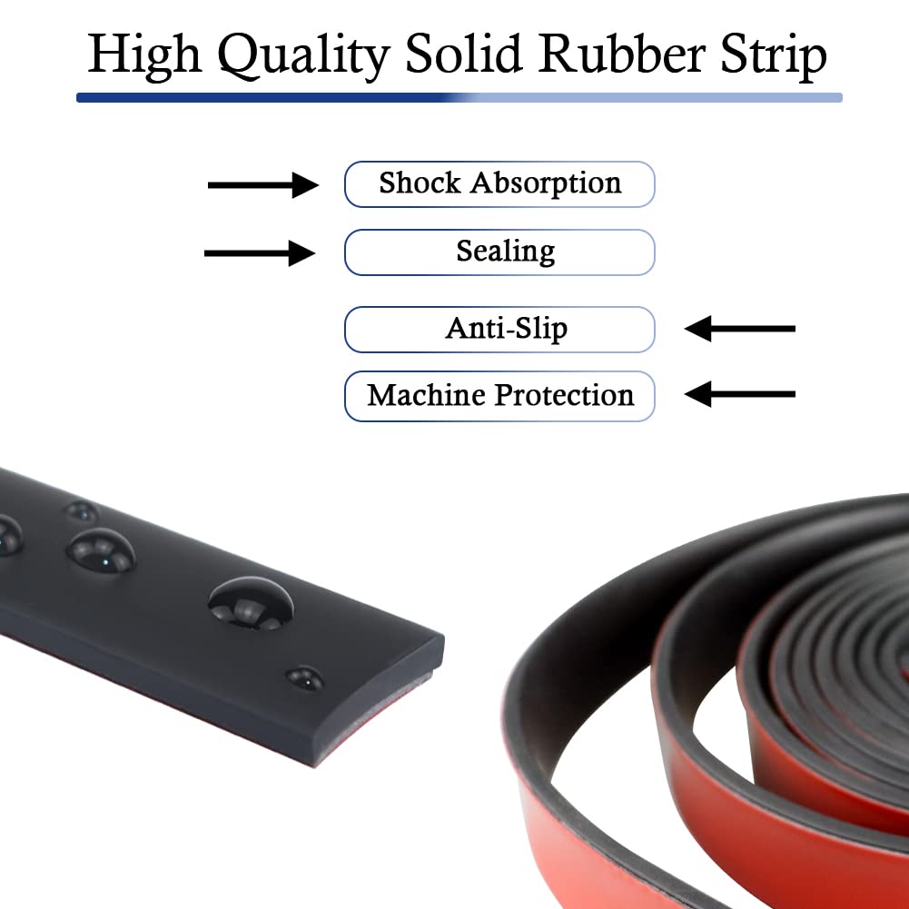 Neoprene Rubber Strips Self Adhesive Solid Rubber Sheets, Rolls & Strips for DIY Gaskets Crafts Pads Seals Warehouse Flooring Neoprene Sheet with Adhesive Backing (1" Wide x 1/8" Thick x 20' Long)