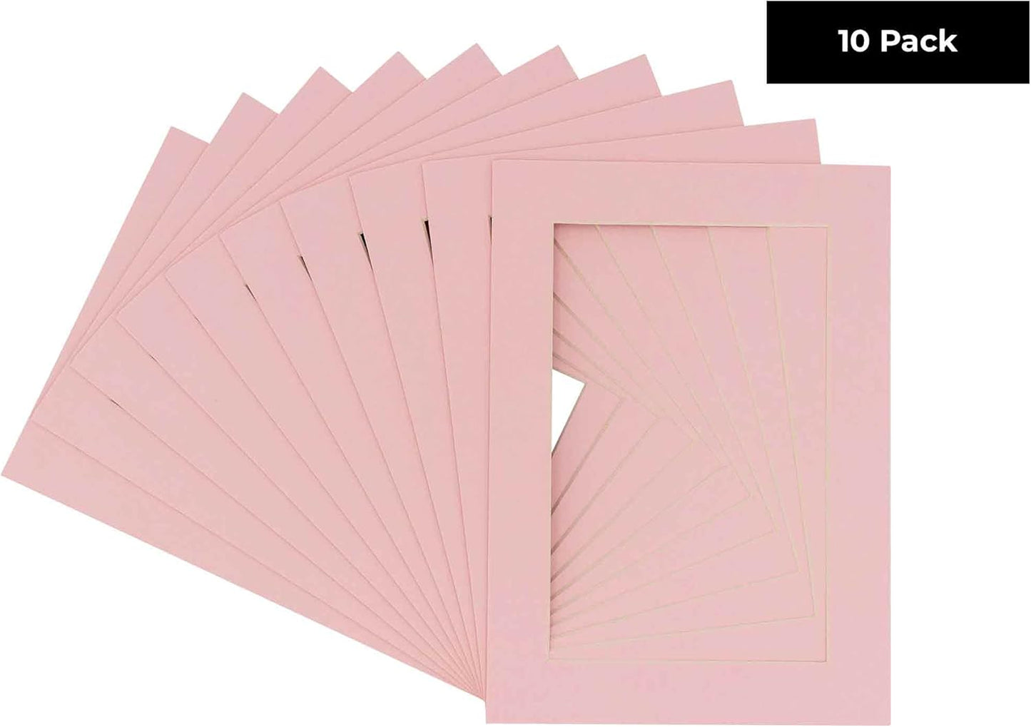 6x8 Mat for 8x10 Frame - Precut Mat Board Acid-Free Soft Pink 6x8 Photo Matte Made to Fit a 8x10 Picture Frame, Premium Matboard for Family Photos, Show Kits, Art, Picture Framing, Pack of 10 Mats