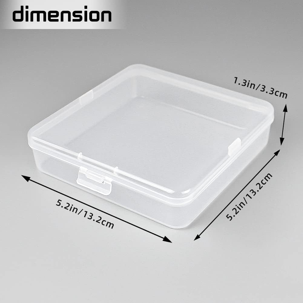 DUOFIRE Small Plastic Box Organizer Box small plastic storage containers small plastic case for Storage Beads, Jewelry and Small Items Square(5.2 x 5.2 x 1.3inch) 2 PACK