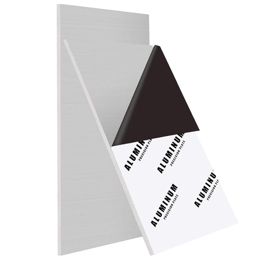 2Pack Aluminum Sheet & Plates 6 x 12 x 1/8 Inch, 6061 Heavy Duty Aluminum Sheets with Protective Film, 3MM Thick Flat Plain Panel Sheet for Crafting Structural Framing Base Plate