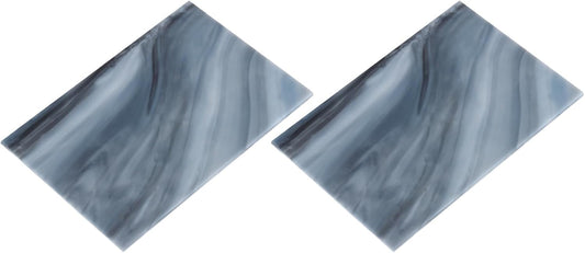 MECCANIXITY 2 Pcs Stained Glass Sheet Mosaic Tile 7.9 Inch x 5.9 Inch Gray Stained Glass Sheets for Crafts DIY Art Project