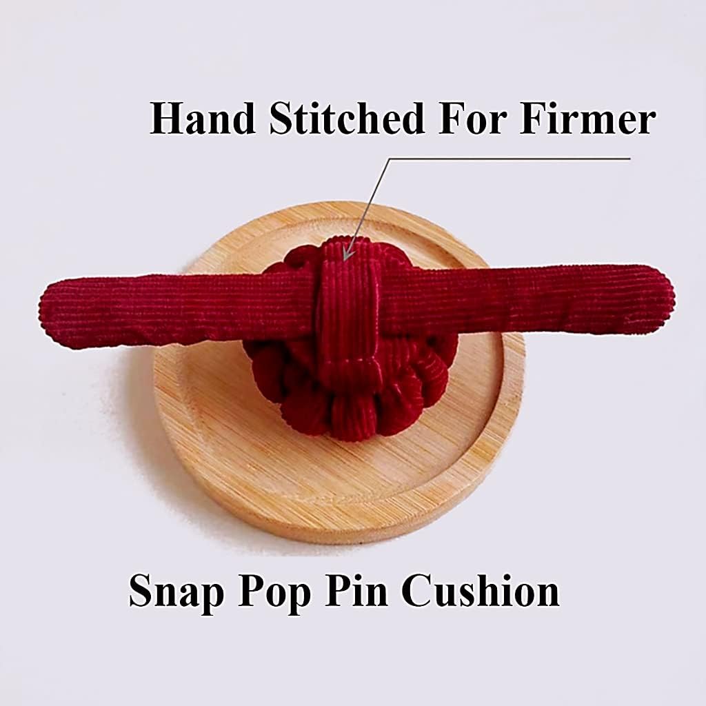 Wrist Pin Cushion Pincushions Needlework DIY Handcraft Needles Holder for Sewing and Quilting Pop Snap Ring with 1 Elastic Strap Finger Ring Pincushions Pumpkin ShapedShaped