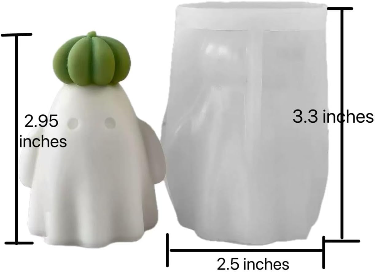 Ghost Holding Pumpkin Resin Mold, Halloween Candle Making Molds Fun Kit Cute Ghost and Pumpkin Epoxy Resin Molds Silicone DIY Craft