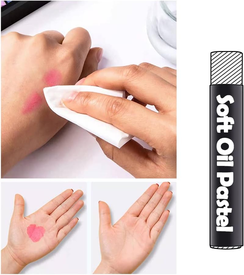 12 Pcs Monochrome Artists Grade Soft Oil Pastels Vibrant and Creamy Colored Chalk Pastels Art Supplies Set for Professionals Painting Drawing White Gray