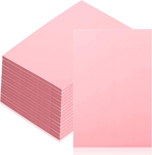 16 Pcs 4" x6“ Pink Rubber Art Soft Linoleum Carving Block, Rubber Crafts Linocut Block for Printmaking,Stamp Carving Block