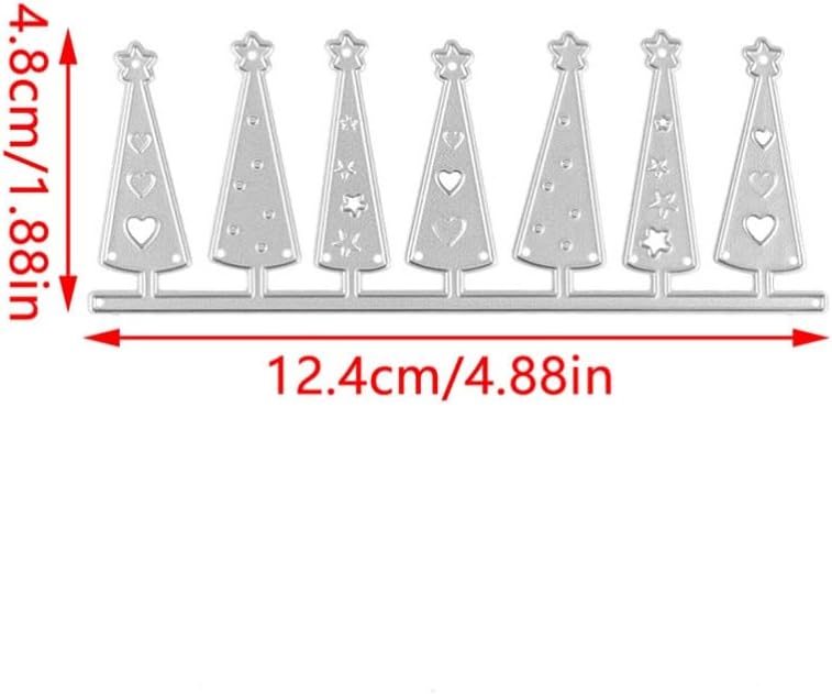 Mvchifay Cutting Dies Happy Birthday Metal Stencils Scrapbooking Tool DIY Emboss Paper Card Making (Christmas Trees-12.4x4.8cm)