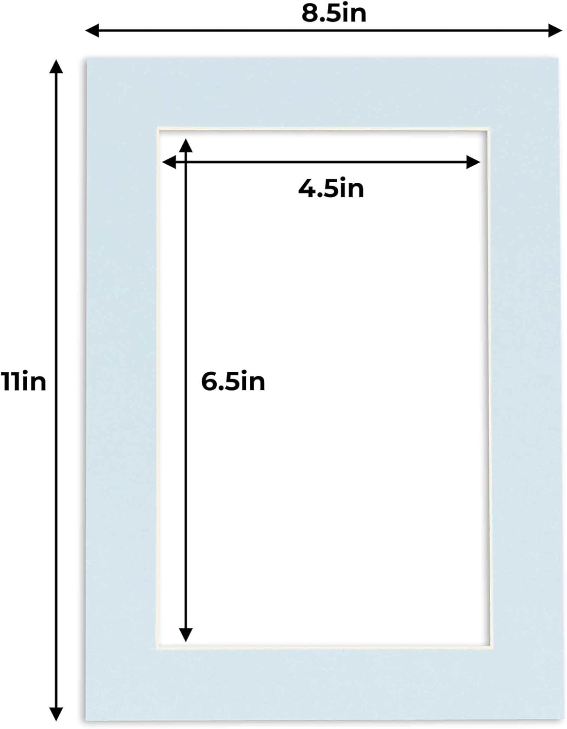 5x7 Mat for 8.5x11 Frame - Precut Mat Board Acid-Free Show Kit with Backing Board, and Clear Bags Baby Blue 5x7 Photo Matte Made to Fit a 8.5x11 Picture Frame Matboard for Framing, Pack of 10 Mats