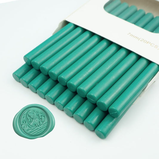 Wax Seal Stick, Ioggtser 20PCS Mini Glue Gun Wax Seal Stick for Wax Seal Stamp, Sealing Wax Sticks for Wedding Invitations, Cards, Envelopes (Olive Green)