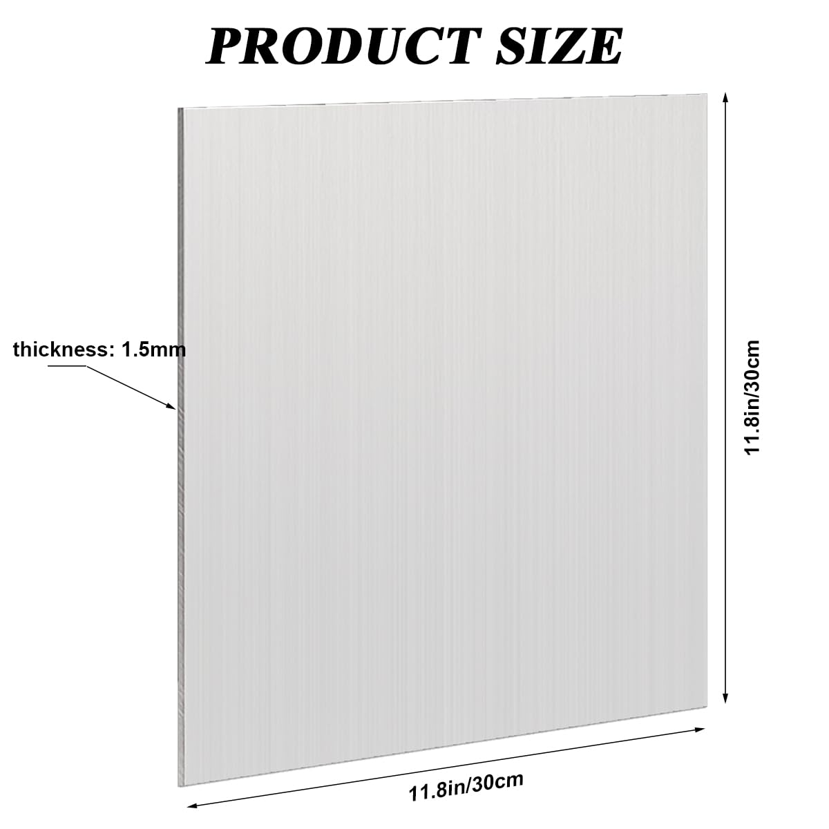 1 Pack 5052 H32 Aluminum Sheet Metal 12” x 12”x 1/16”(0.06") Flat Plain Thin Aluminum Plate Covered with Protective Film, Rectangle Metal Plate for Crafting lndustry, 1.5mm