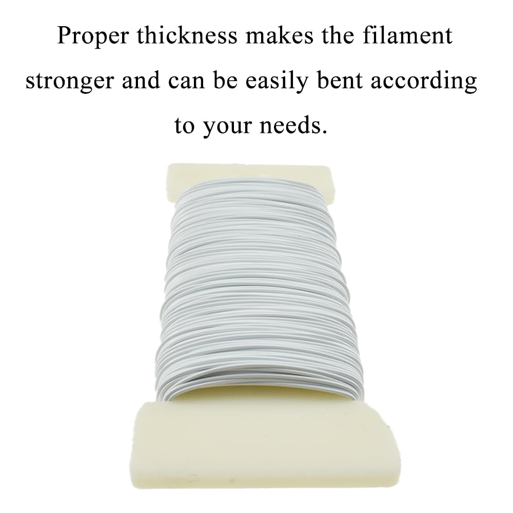 HAHIYO 26Gauge White Metal Floral Wire - 1 Roll, 38 Yards (115 Feet) - Flexible Paddle Wire for Crafts, Christmas Wreaths, Tree & Flower Arrangement