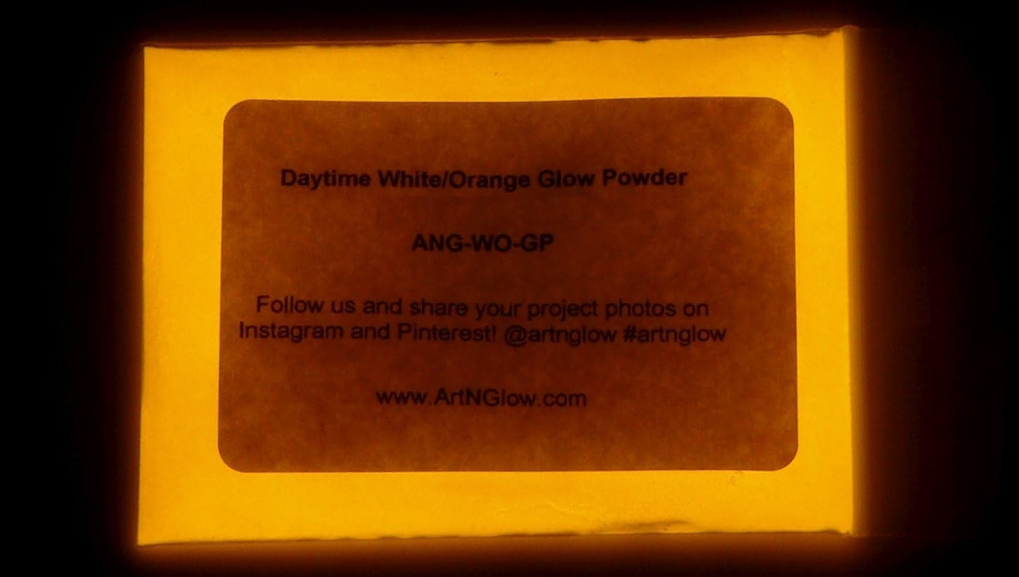 Glow in The Dark Pigment Powder - Neutral and Fluorescent Color for Art Painting, Fine Art, Nail Art Paint, and DIY Crafts - Long Lasting, 10+ Color Options - Neutral Orange - (120 Grams/4 Ounces)