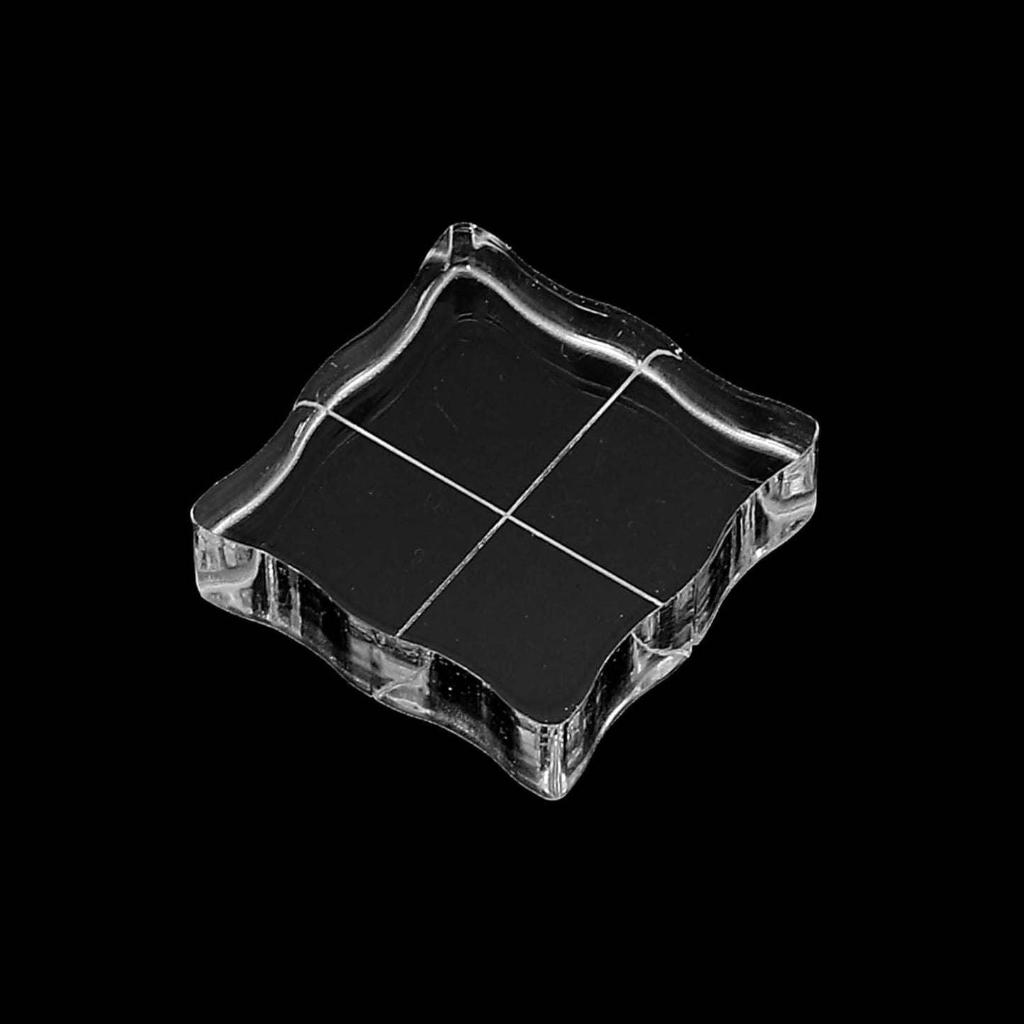 PATIKIL 1"x1" Acrylic Stamp Block, 6Pcs Clear Stamping Block with Grid Lines Decorative Mounting Blocks Wave for Scrapbooking DIY Crafts Card Making