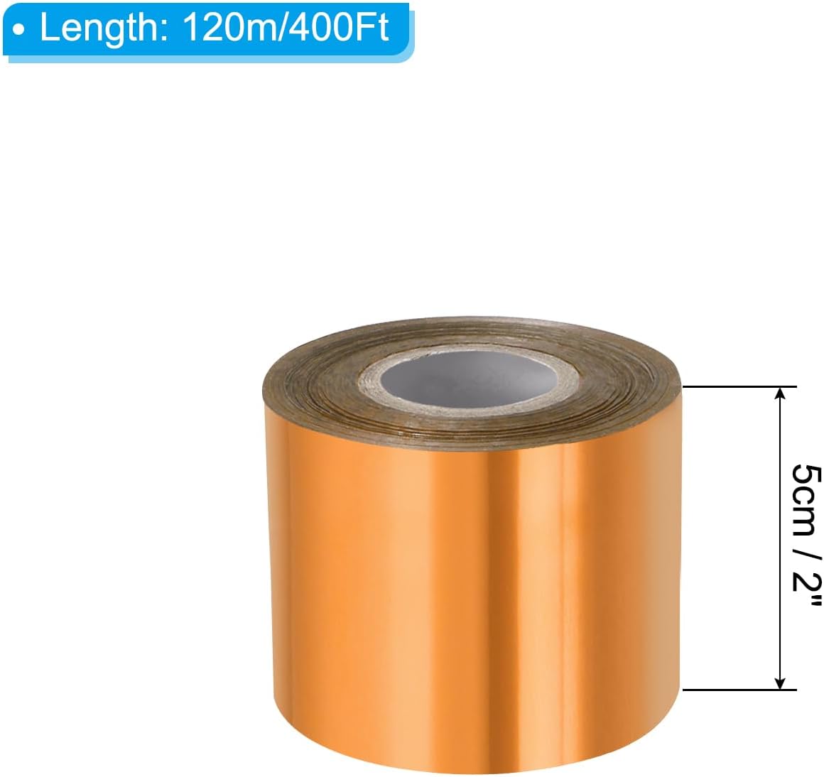 PATIKIL 2"x400Ft Hot Stamping Foil Paper, Heat Transfer Hot Stamping Paper Foil Roll for Leather DIY Logo Decor Craft Gift Package Scrapbook Card, Light Bronze