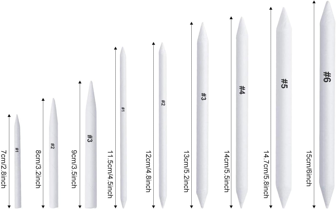 FEBSNOW 84 Pcs Blending Stumps and Tortillions, Paper Art Blenders, Art Pencils, Drawing Pencils for Student Artist Charcoal Sketch Drawing Tools, Sketch Supplies