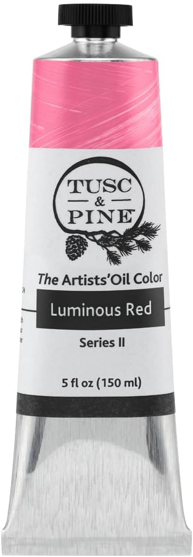 Tusc & Pine Artist Oil Paint - Luminous Red, 150 ml, Non-Yellowing, Rich & Creamy Consistency, Maximum Pigment Load, Small Batch Milled Oil Paints Made in the USA for Professional Artists