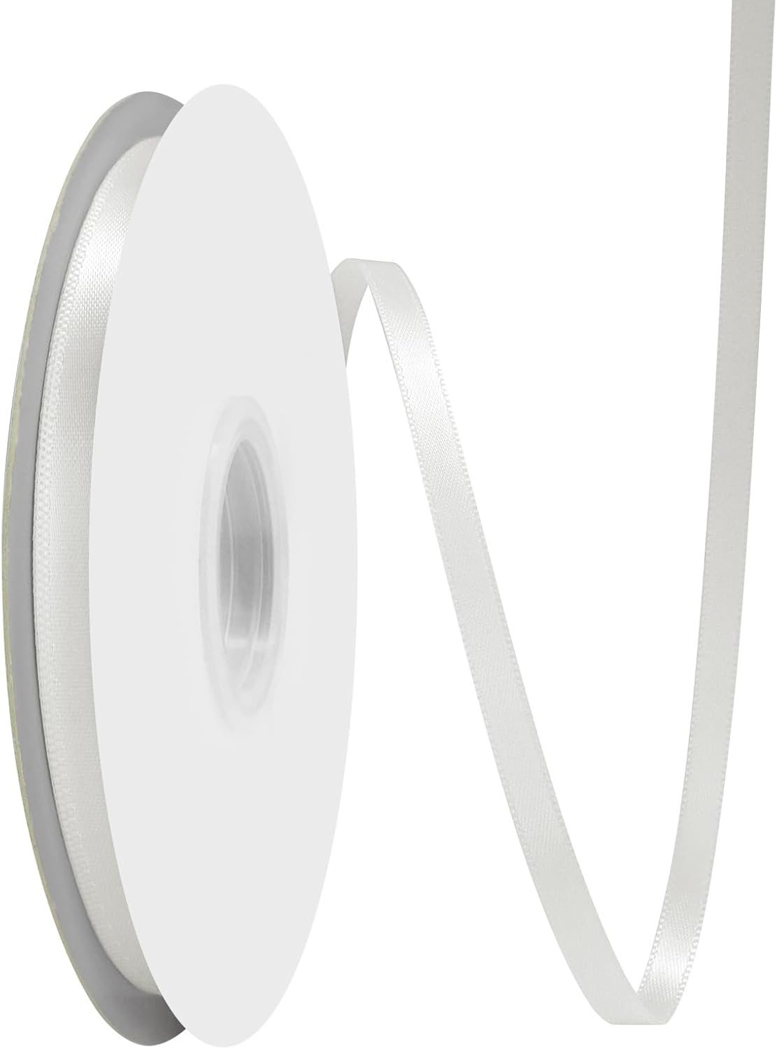 Off White Satin Ribbon 1/4 Inch X 50 Yards Solid Color Double Faced Ribbons Perfect for Crafts Wedding Decor Bow Making Arts Sewing and More