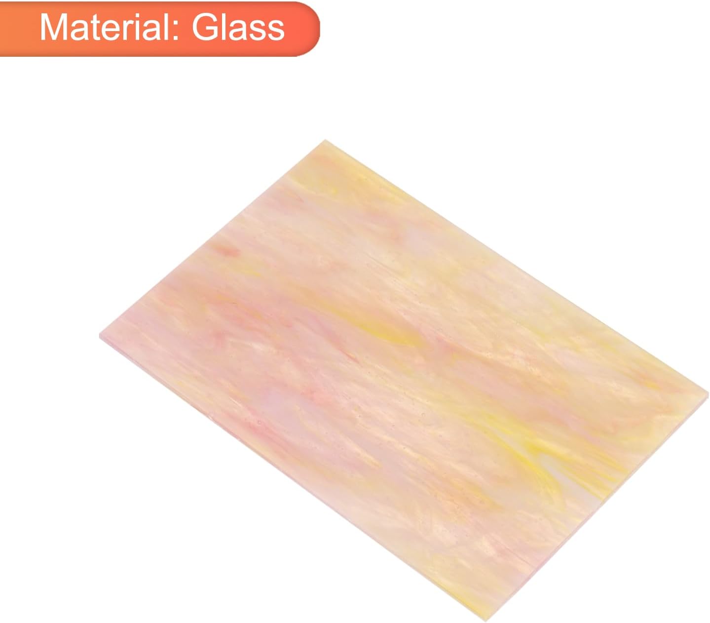 MECCANIXITY 2 Pcs Stained Glass Sheet Mosaic Tile 7.9 Inch x 5.9 Inch Pink Stained Glass Sheets for Crafts DIY Art Project