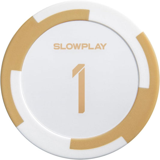 SLOWPLAY Godel Clay Poker Chips, 14 Grams Heavyweight Clay Composite, 40mm Large Chips in Bulk, Pack of 50 with Denomination of 1