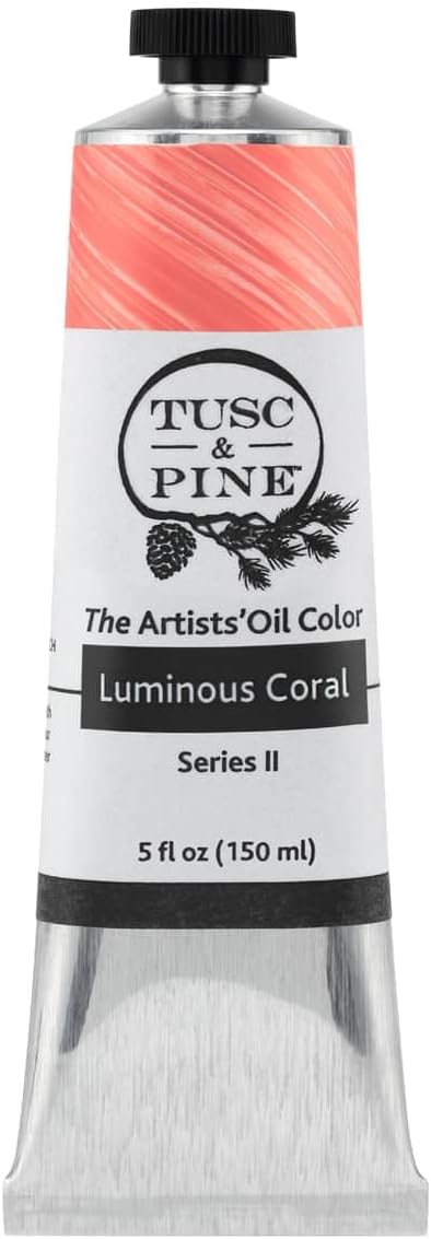 Tusc & Pine Artist Oil Paint - Luminous Coral, 150 ml, Non-Yellowing, Rich & Creamy Consistency, Maximum Pigment Load, Small Batch Milled Oil Paints Made in the USA for Professional Artists