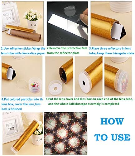 Kbraveo 3 Sets DIY Kaleidoscope Making Kit for Gifts,Party Favors,Kaleidoscope Toy Educational Science Developmental Toy