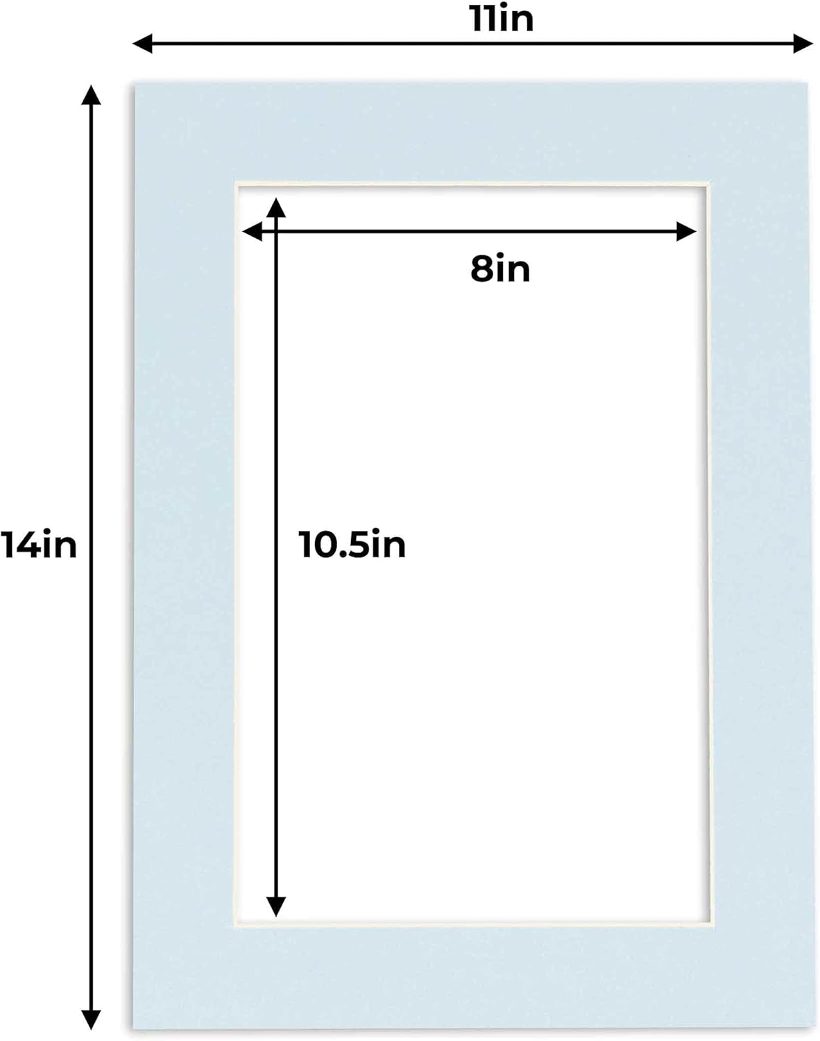 11x14 Mat for 8.5x11 Photo - Precut Baby Blue Picture Matboard for Frames Measuring 11 x 14 Inches - Bevel Cut Matte to Display Art Measuring 8.5 x 11 Inches - Acid Free Pack of 25 MATS